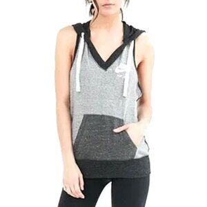 Nike Racerback Sleeveless Hoodie S Charcoal Gray